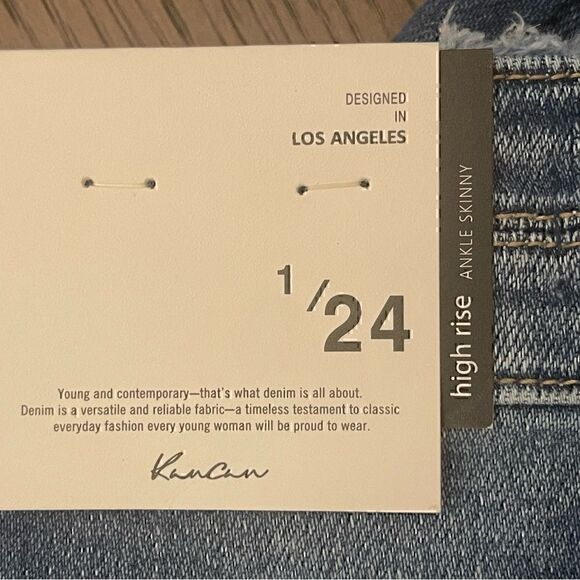 Kancan High Rise Ankle Skinny Denim Jeans with double button - Picture 3 of 6